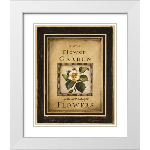 Flower Garden I White Modern Wood Framed Art Print with Double Matting by Poloson, Kimberly