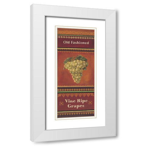 Vine Ripe Grapes White Modern Wood Framed Art Print with Double Matting by Poloson, Kimberly