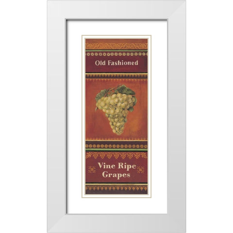 Vine Ripe Grapes White Modern Wood Framed Art Print with Double Matting by Poloson, Kimberly
