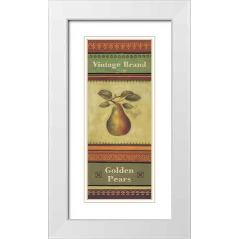 Golden Pears White Modern Wood Framed Art Print with Double Matting by Poloson, Kimberly