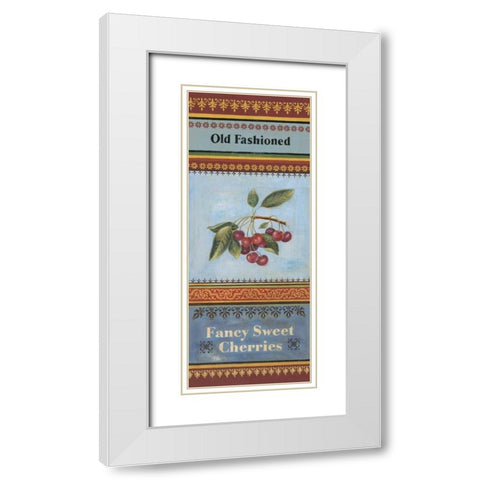 Fancy Cherries White Modern Wood Framed Art Print with Double Matting by Poloson, Kimberly