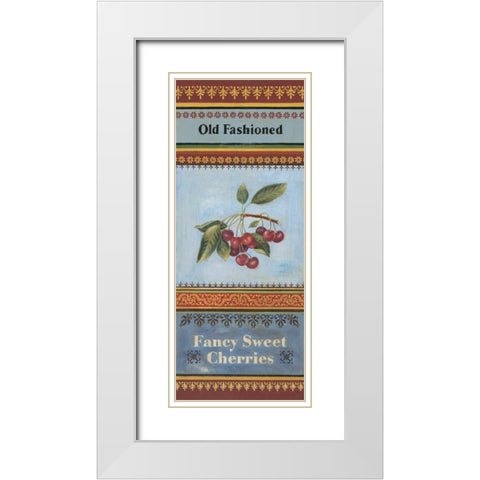 Fancy Cherries White Modern Wood Framed Art Print with Double Matting by Poloson, Kimberly