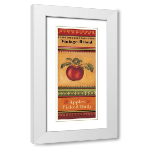 Apples Picked Daily White Modern Wood Framed Art Print with Double Matting by Poloson, Kimberly