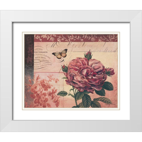 Le Rose a Monte I White Modern Wood Framed Art Print with Double Matting by Poloson, Kimberly
