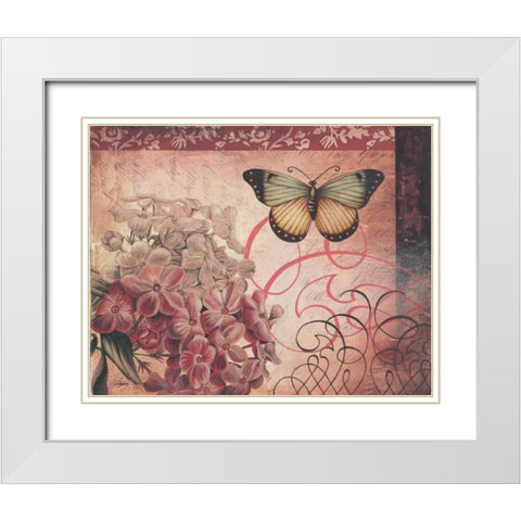 Le Rose a Monte II White Modern Wood Framed Art Print with Double Matting by Poloson, Kimberly