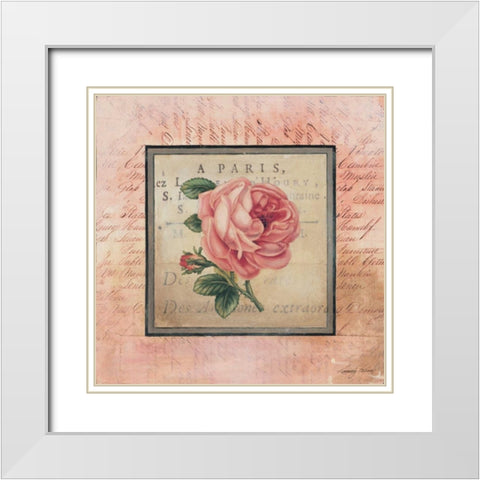 Blooming Paris I White Modern Wood Framed Art Print with Double Matting by Poloson, Kimberly