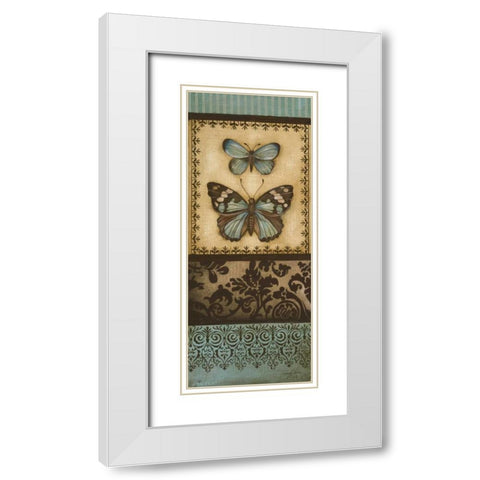 Around the Garden II White Modern Wood Framed Art Print with Double Matting by Poloson, Kimberly