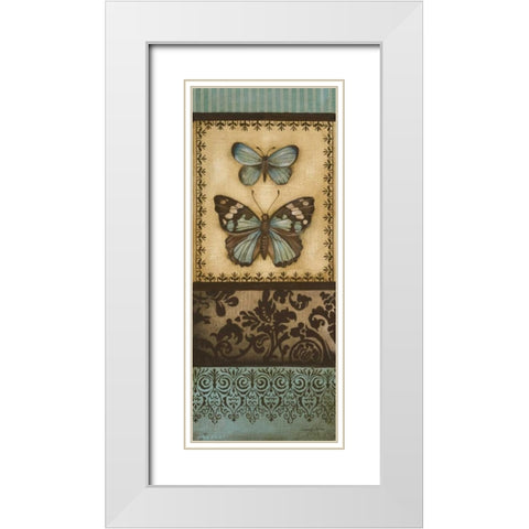 Around the Garden II White Modern Wood Framed Art Print with Double Matting by Poloson, Kimberly
