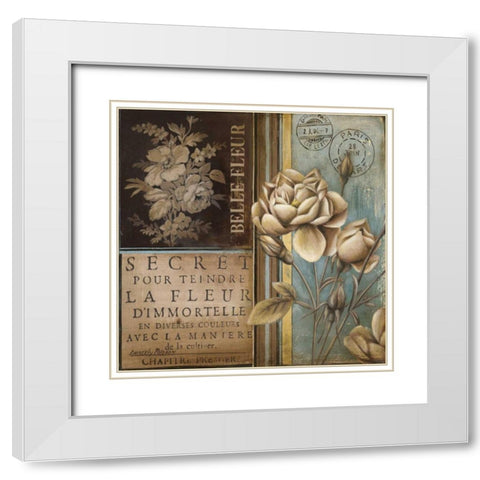 Belle Fleur I White Modern Wood Framed Art Print with Double Matting by Poloson, Kimberly