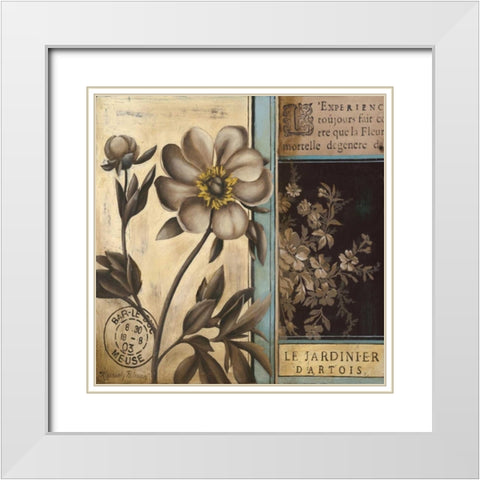 Belle Fleur II White Modern Wood Framed Art Print with Double Matting by Poloson, Kimberly