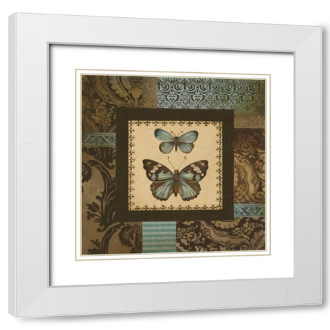 Butterfly Garden II White Modern Wood Framed Art Print with Double Matting by Poloson, Kimberly