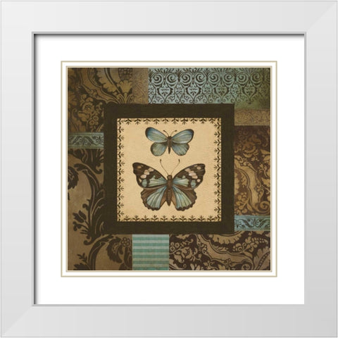 Butterfly Garden II White Modern Wood Framed Art Print with Double Matting by Poloson, Kimberly