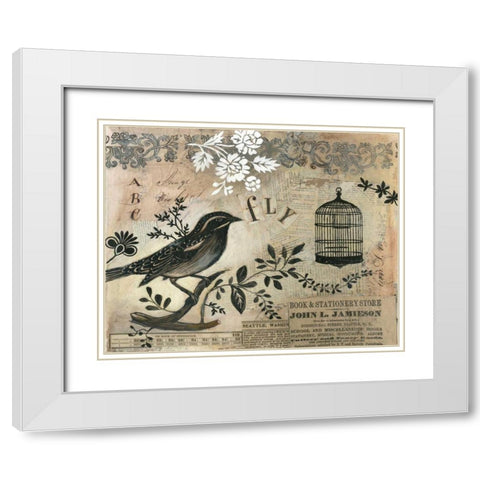 Fly White Modern Wood Framed Art Print with Double Matting by Poloson, Kimberly