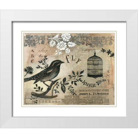 Fly White Modern Wood Framed Art Print with Double Matting by Poloson, Kimberly