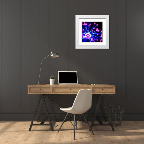 Electricity I White Modern Wood Framed Art Print with Double Matting by Burkhart, Monika