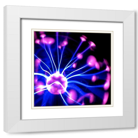 Electricity I White Modern Wood Framed Art Print with Double Matting by Burkhart, Monika