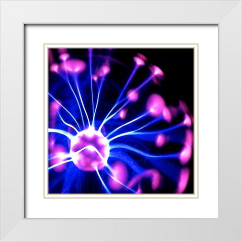 Electricity I White Modern Wood Framed Art Print with Double Matting by Burkhart, Monika