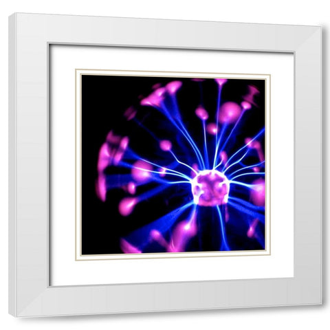 Electricity II White Modern Wood Framed Art Print with Double Matting by Burkhart, Monika