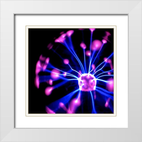 Electricity II White Modern Wood Framed Art Print with Double Matting by Burkhart, Monika