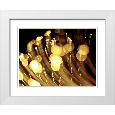 Drops of Gold I White Modern Wood Framed Art Print with Double Matting by Burkhart, Monika