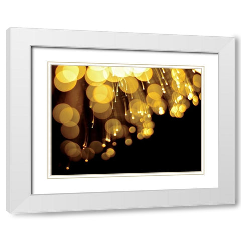 Drops of Gold II White Modern Wood Framed Art Print with Double Matting by Burkhart, Monika
