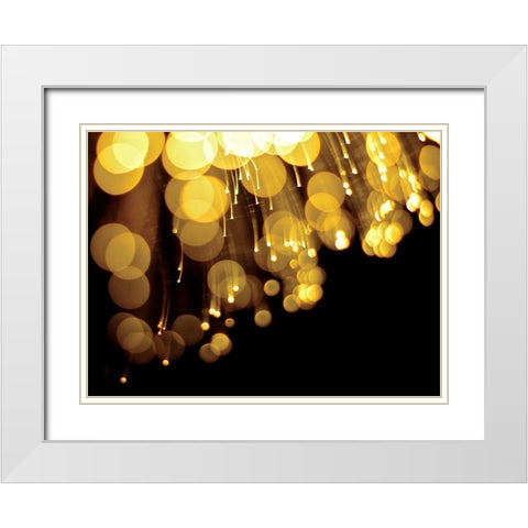 Drops of Gold II White Modern Wood Framed Art Print with Double Matting by Burkhart, Monika