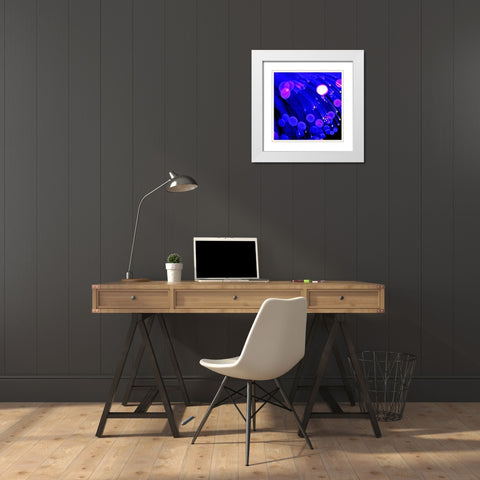 Moon Drops II White Modern Wood Framed Art Print with Double Matting by Burkhart, Monika