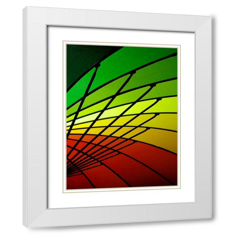 Curves of Color I White Modern Wood Framed Art Print with Double Matting by Burkhart, Monika