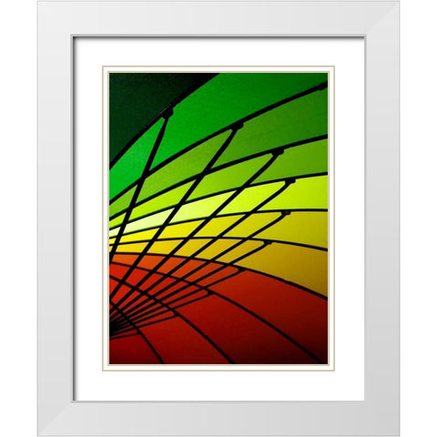 Curves of Color I White Modern Wood Framed Art Print with Double Matting by Burkhart, Monika