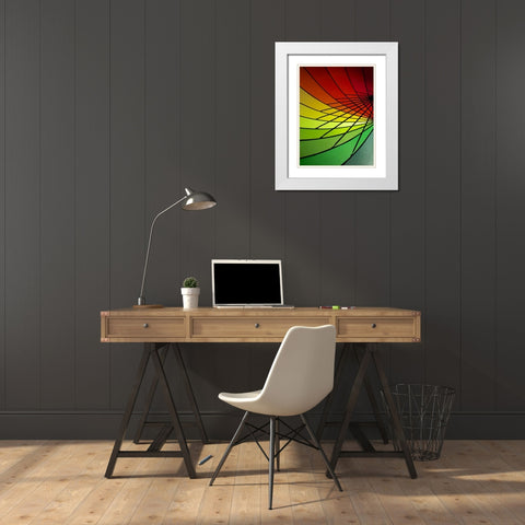 Curves of Color II White Modern Wood Framed Art Print with Double Matting by Burkhart, Monika