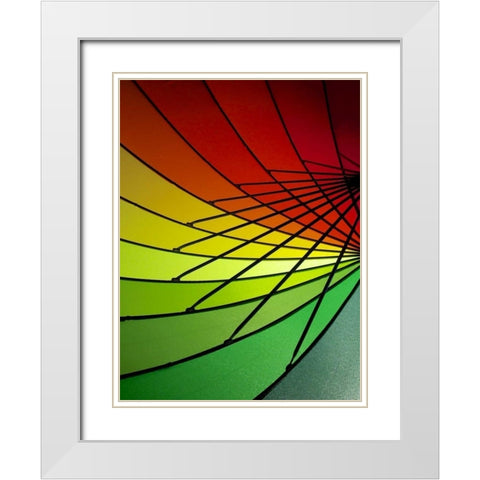 Curves of Color II White Modern Wood Framed Art Print with Double Matting by Burkhart, Monika