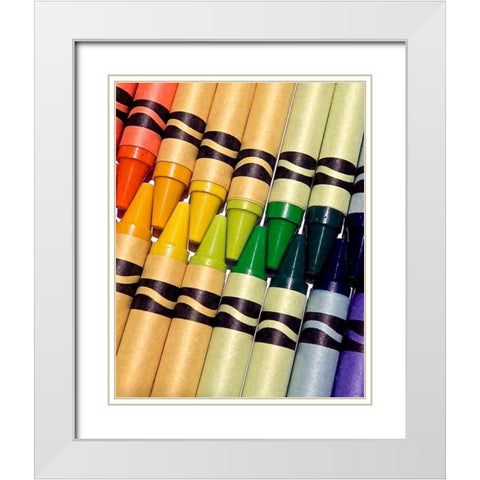 Color Crave I White Modern Wood Framed Art Print with Double Matting by Burkhart, Monika