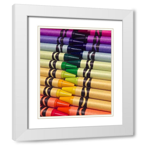Color Crave II White Modern Wood Framed Art Print with Double Matting by Burkhart, Monika