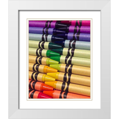 Color Crave II White Modern Wood Framed Art Print with Double Matting by Burkhart, Monika