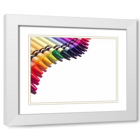 Color Crave III White Modern Wood Framed Art Print with Double Matting by Burkhart, Monika