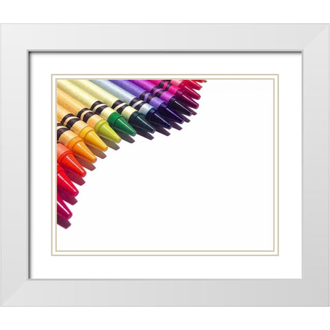 Color Crave III White Modern Wood Framed Art Print with Double Matting by Burkhart, Monika