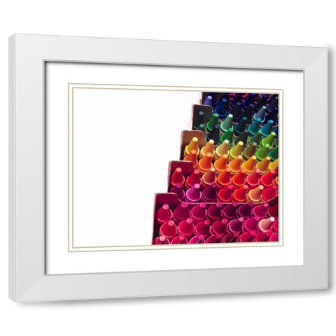 Color Crave IV White Modern Wood Framed Art Print with Double Matting by Burkhart, Monika