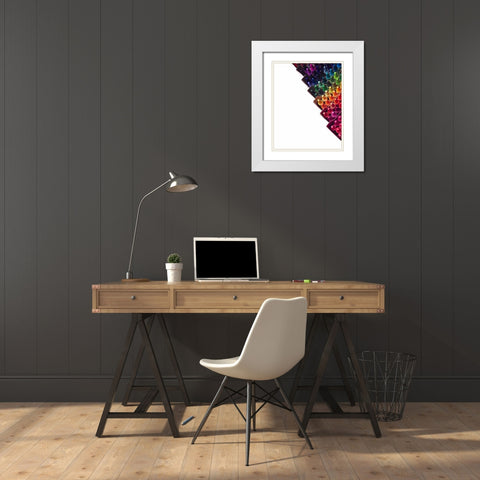 Color Crave VI White Modern Wood Framed Art Print with Double Matting by Burkhart, Monika
