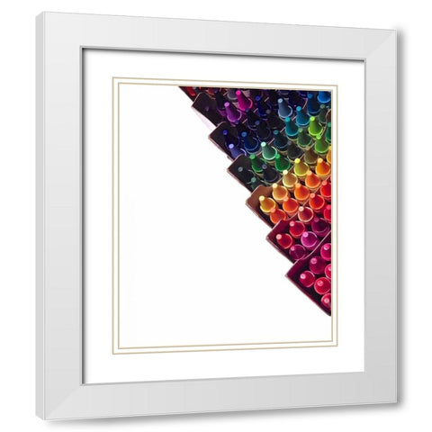 Color Crave VI White Modern Wood Framed Art Print with Double Matting by Burkhart, Monika