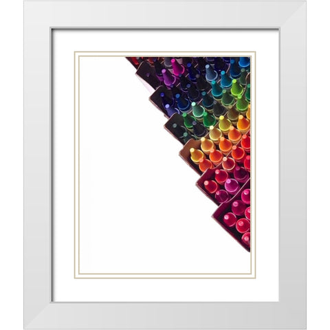 Color Crave VI White Modern Wood Framed Art Print with Double Matting by Burkhart, Monika