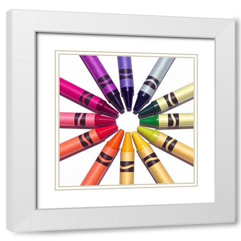 Color Crave VIII White Modern Wood Framed Art Print with Double Matting by Burkhart, Monika