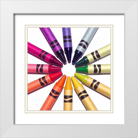 Color Crave VIII White Modern Wood Framed Art Print with Double Matting by Burkhart, Monika