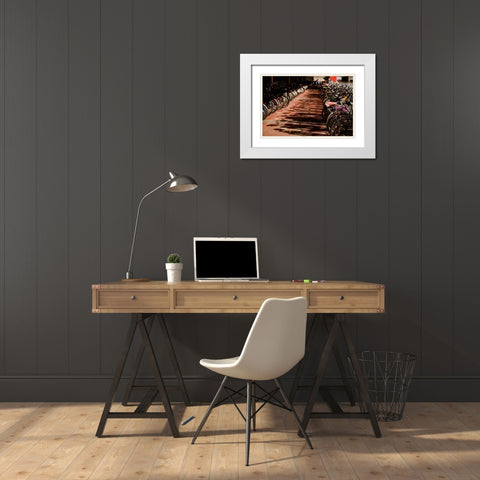Amsterdams Fietsflat IV White Modern Wood Framed Art Print with Double Matting by Berzel, Erin