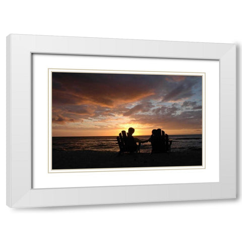 Honeymoon II White Modern Wood Framed Art Print with Double Matting by Berzel, Erin
