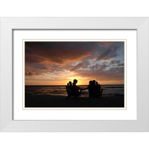 Honeymoon II White Modern Wood Framed Art Print with Double Matting by Berzel, Erin