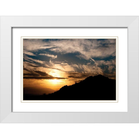 Sunset in Joshua Tree I White Modern Wood Framed Art Print with Double Matting by Berzel, Erin