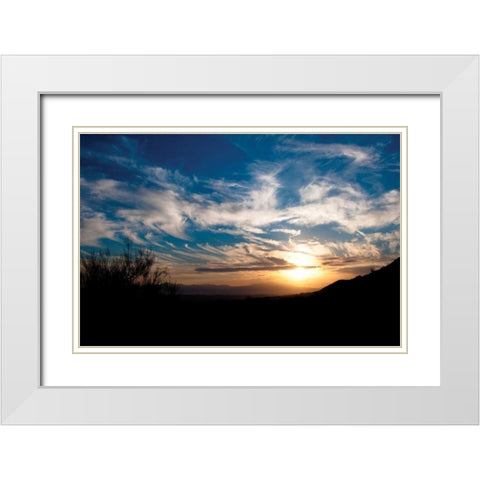 Sunset in Joshua Tree I White Modern Wood Framed Art Print with Double Matting by Berzel, Erin
