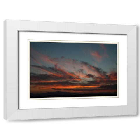 Cloudy Sunset I White Modern Wood Framed Art Print with Double Matting by Berzel, Erin