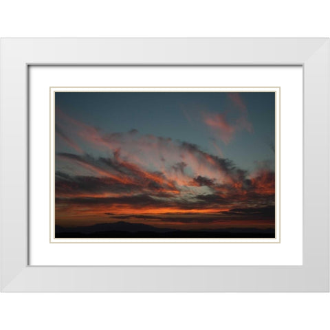 Cloudy Sunset I White Modern Wood Framed Art Print with Double Matting by Berzel, Erin