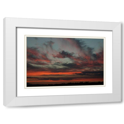 Cloudy Sunset II White Modern Wood Framed Art Print with Double Matting by Berzel, Erin